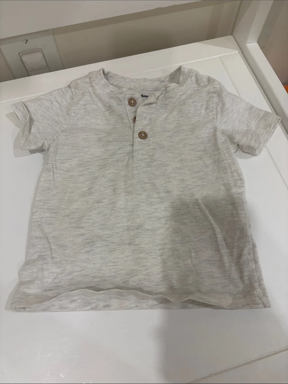 Tommy Bahama Kids Short Sleeve Henley - Light Gray Heather